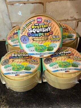 Mystery Squishy Dumpling Toy - Tie Dye (Green edition) Lot of 5